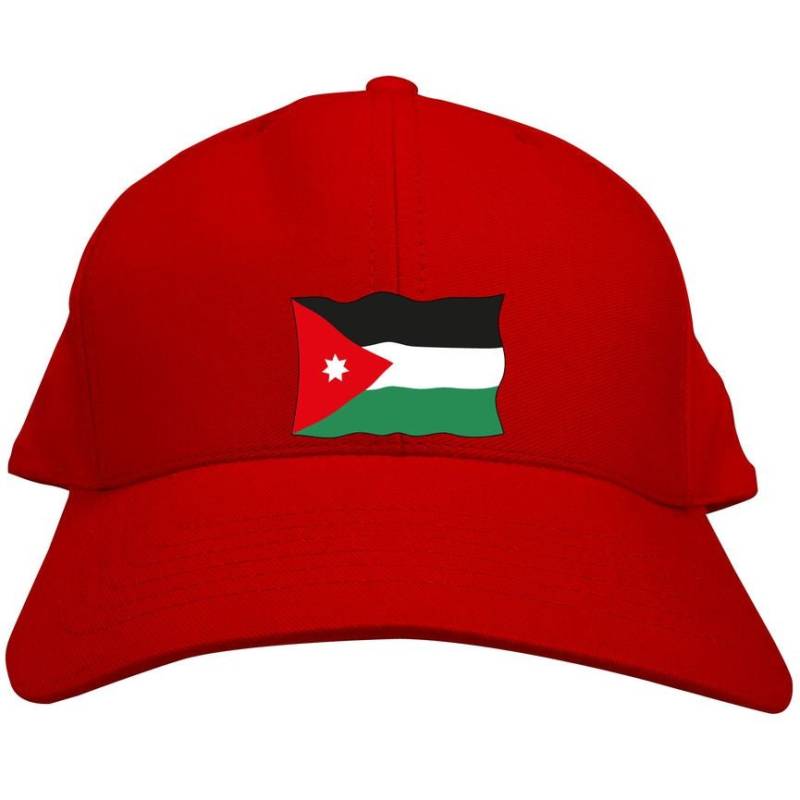 Cap Baseballcap Schirmmütze Kappe Mit Print - Fahne Flagge Jordanien in Rot Oder Schwarz Wählbar von Kreativhaeuschen