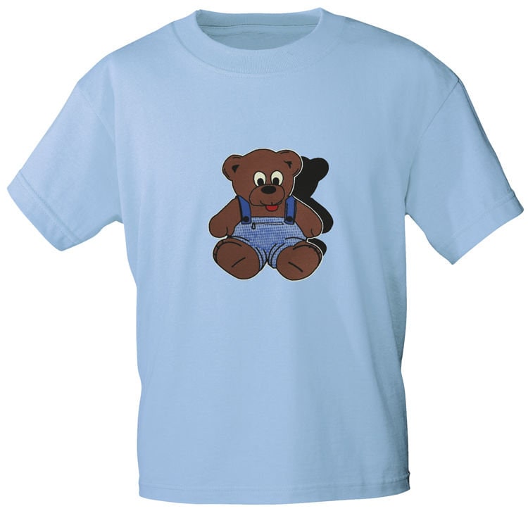 Kinder T-Shirt Mit Aufdruck - Bärchen Teddy 06890 Hellblau Gr. 86-164 von Kreativhaeuschen