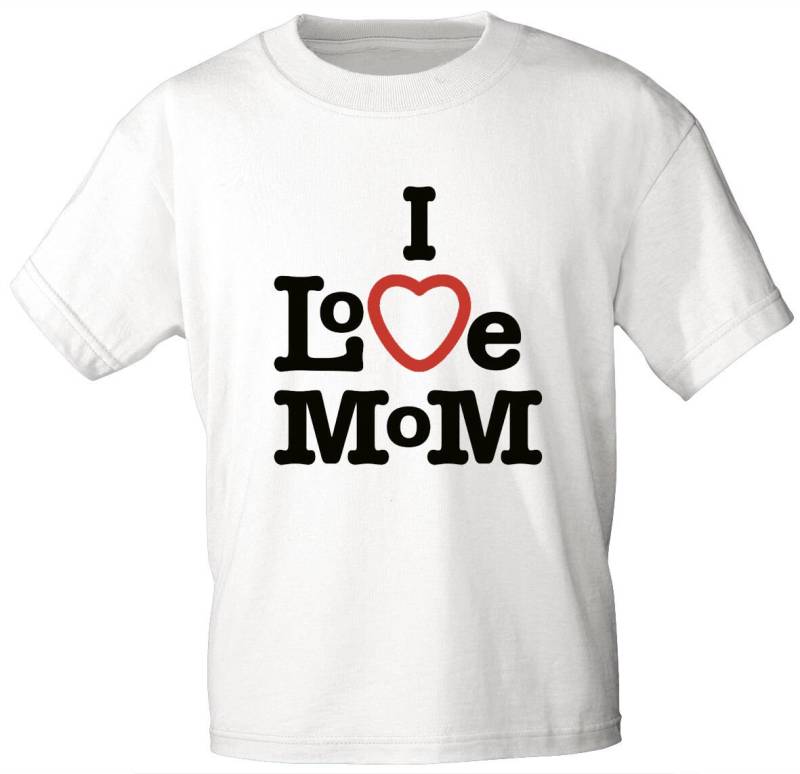 Kinder T-Shirt Mit Aufdruck - I Love Mom 06935 Weiß Gr. 86-164 von Kreativhaeuschen