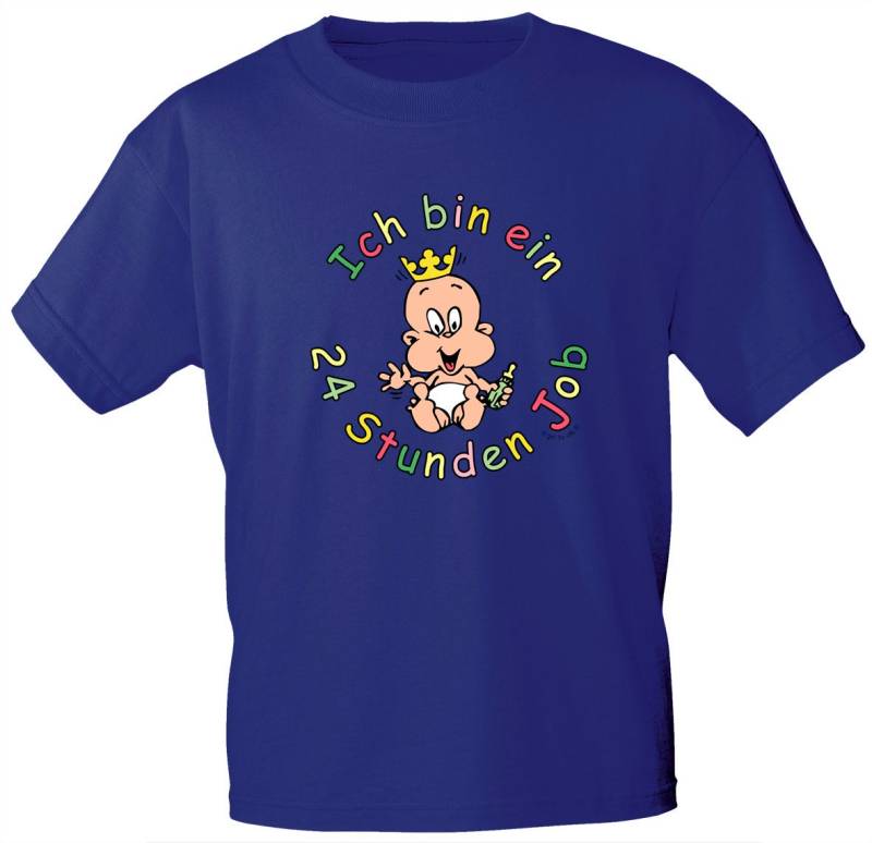 Kinder T-Shirt Mit Aufdruck - Ich Bin Ein 24 Stunden Job 08272 Dunkelblau Gr. 86-164 von Kreativhaeuschen