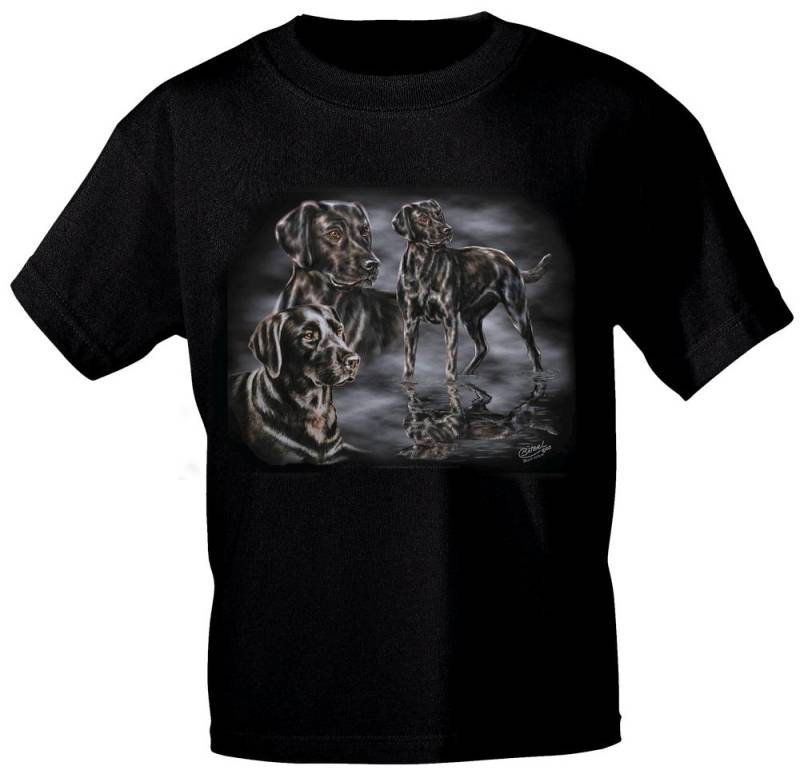 Kinder-T-Shirt Mit Hundemotiv - Labrador Gr. 110-164 08246 Schwarz von Kreativhaeuschen