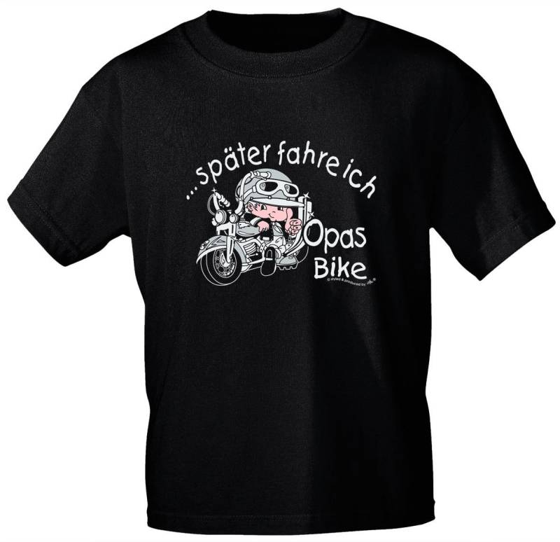 Kinder T-Shirt Mit Print - ...später Fahre Ich Opas Bike 06902 Schwarz Gr. 86-164 von Kreativhaeuschen