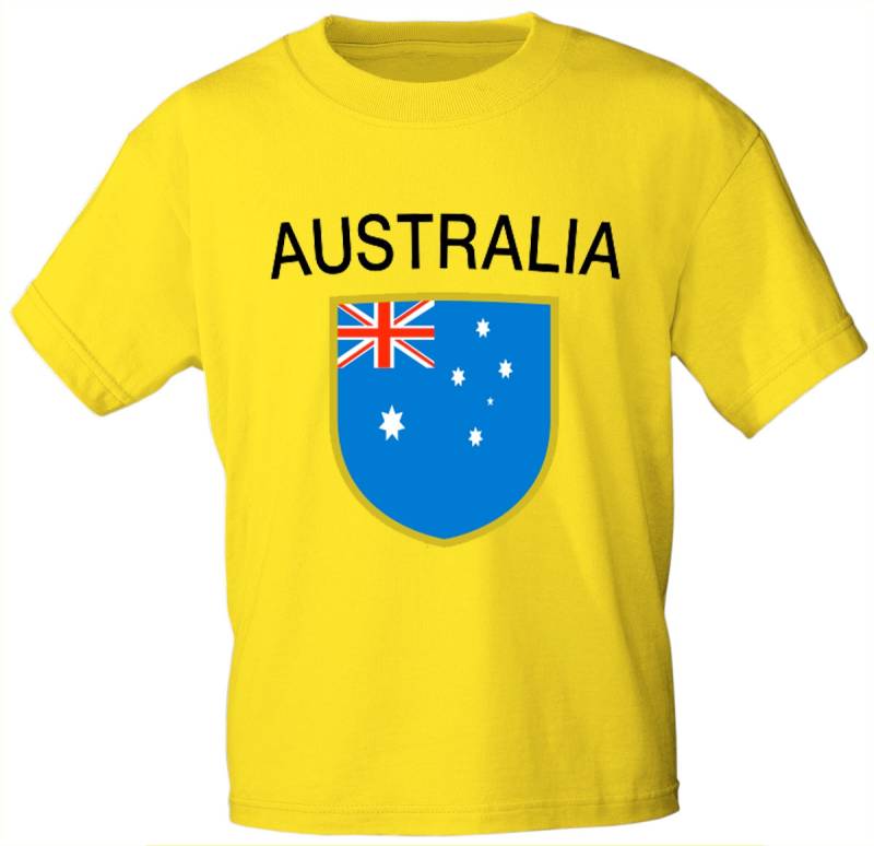 Kinder T-Shirt Mit Print - Australia Australien 76018 Gelb Gr. 86-164 von Kreativhaeuschen