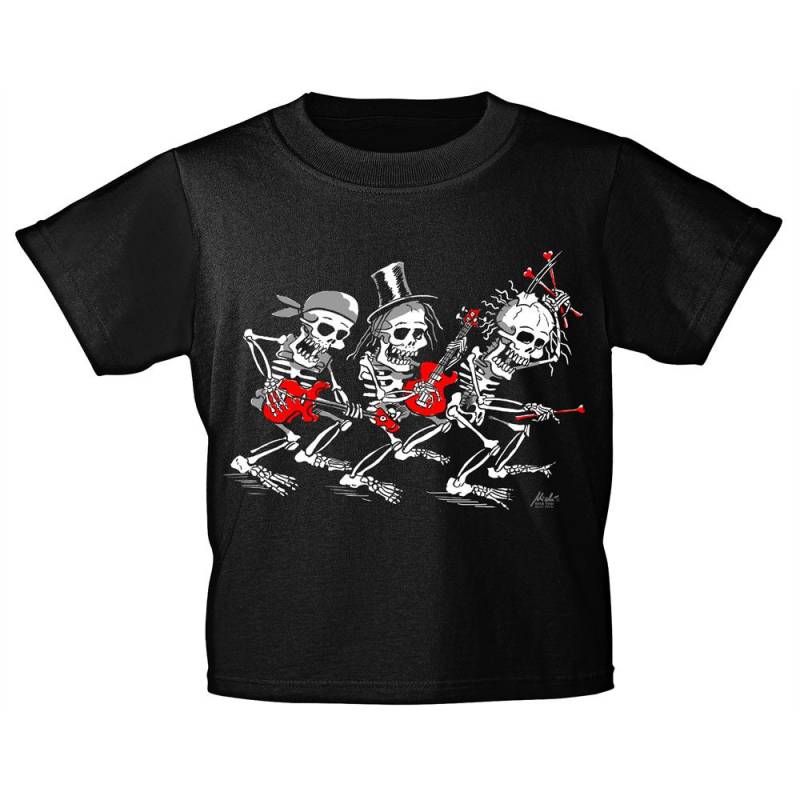 Kinder T-Shirt Mit Print - Bones Trio 12282 Schwarz Gr. 92-146 von Kreativhaeuschen