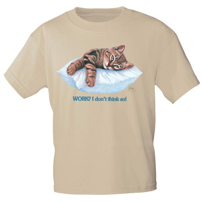 Kinder T-Shirt Mit Print - Cat Katze Ruhend Auf Kissen Ka072/1 Gr.122-164 4 Versch. Farben Erhältlich von Kreativhaeuschen