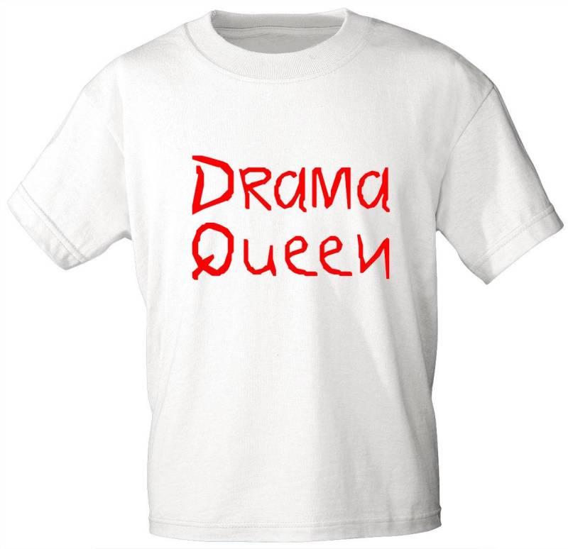 Kinder T-Shirt Mit Print - Drama Queen Gr. 86-164 06942 Weiß von Kreativhaeuschen