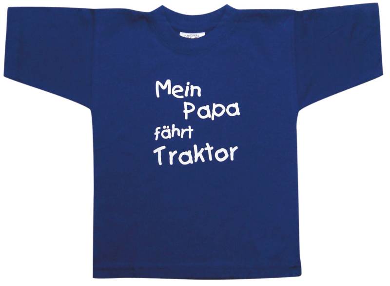 Kinder-T-Shirt Mit Print - Mein Papa Fährt Traktor 08268 Blau Gr. 98 164 von Kreativhaeuschen