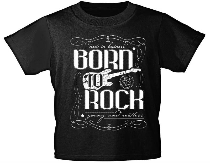 Kinder T-Shirt Mit Print - Musik Born To Rock Gr. 110 164 von Kreativhaeuschen