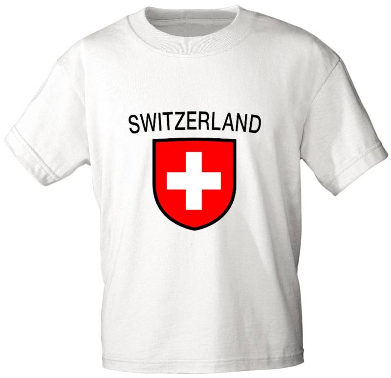 Kinder T-Shirt Mit Print - Schweiz Switzerland 76144 Weiß Gr. 86-164 von Kreativhaeuschen