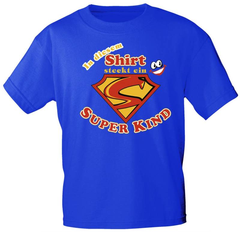 Kinder T-Shirt Mit Print - in Diesem Shirt Steckt Ein Superkind 08111 Blau Gr. 86-164 von Kreativhaeuschen