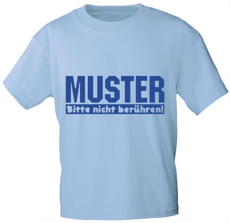 Kinder T-Shirt Print - Muster Bitte Nicht Berühren Gr. 86-164 06941 Hellblau von Kreativhaeuschen
