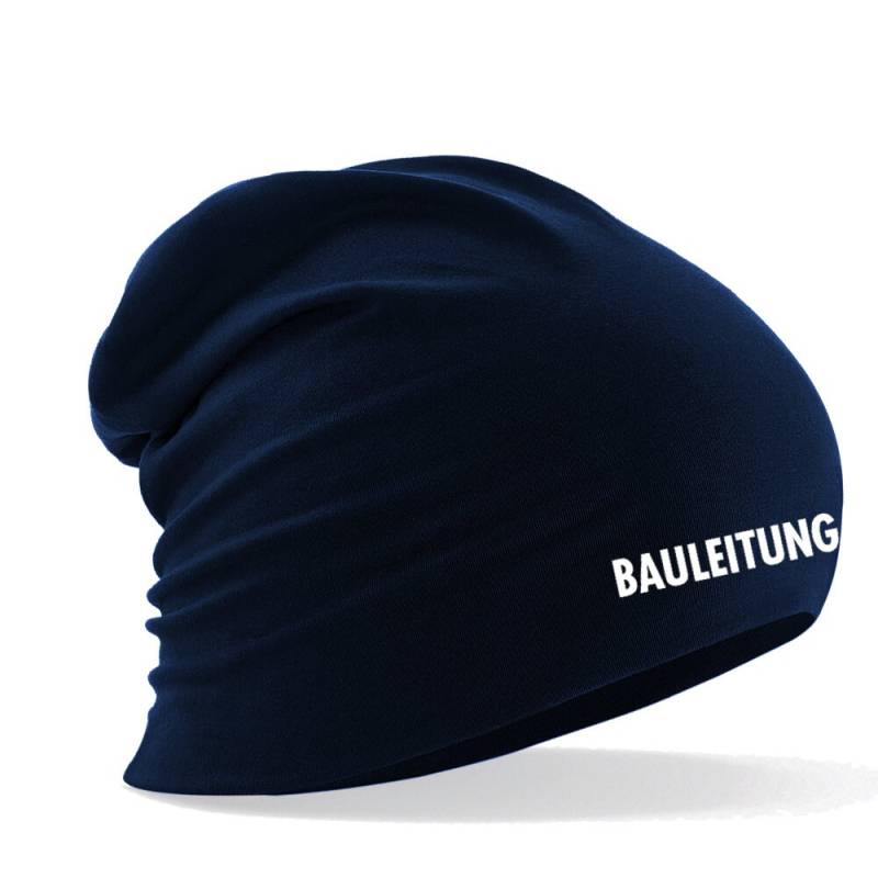 Longbeanie Slouch-Beanie Sommerbeanie Mit Textildruck - Bauleitung in 4 Versch. Farben von Kreativhaeuschen