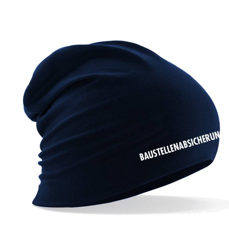 Longbeanie Slouch-Beanie Sommerbeanie Mit Textildruck - Baustellenabsicherung in 4 Versch. Farben von Kreativhaeuschen