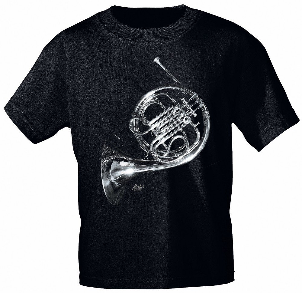 Rock You© Michi Musik T-Shirt in Schwarz - French Horn Posaune Blasintstrument Gr. S-2xl von Kreativhaeuschen