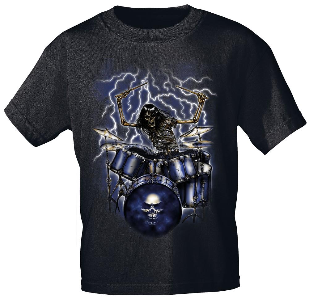 T-Shirt Mit Print - Totenkopf Schlagzeug Gr. S-2xl 10244 von Kreativhaeuschen