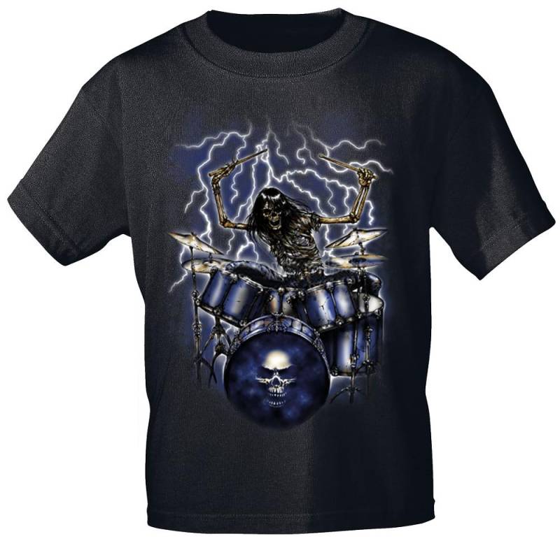 T-Shirt Mit Print - Totenkopf Schlagzeug Gr. S-2xl 10244 von Kreativhaeuschen