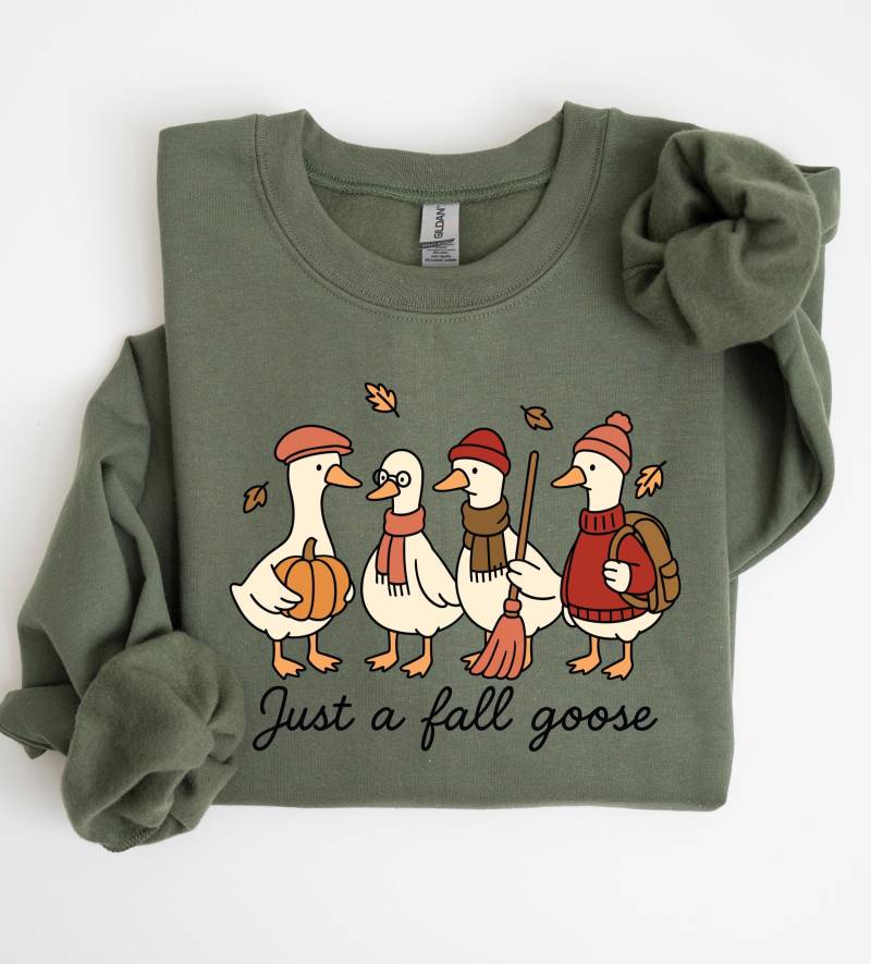 Just A Fall Goose Sweatshirt | Lustiger Gänse Pullover Herbst Cozy Season Sweater Damen & Herren Geschenkidee von KreativkomplizenShop