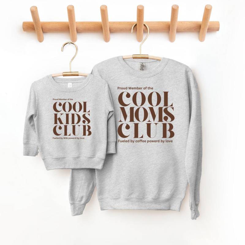 Partnerlook Sweatshirt Set - Cool Mums & Kids Club- Mutter Kind Club Pullover Mama Tochter Geschenk Für Kaffeeliebhaber von KreativkomplizenShop