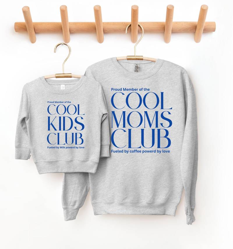 Partnerlook Sweatshirt Set - Cool Mums & Kids Club- Mutter Kind Club Pullover Mama Tochter Geschenk Für Kaffeeliebhaber von KreativkomplizenShop