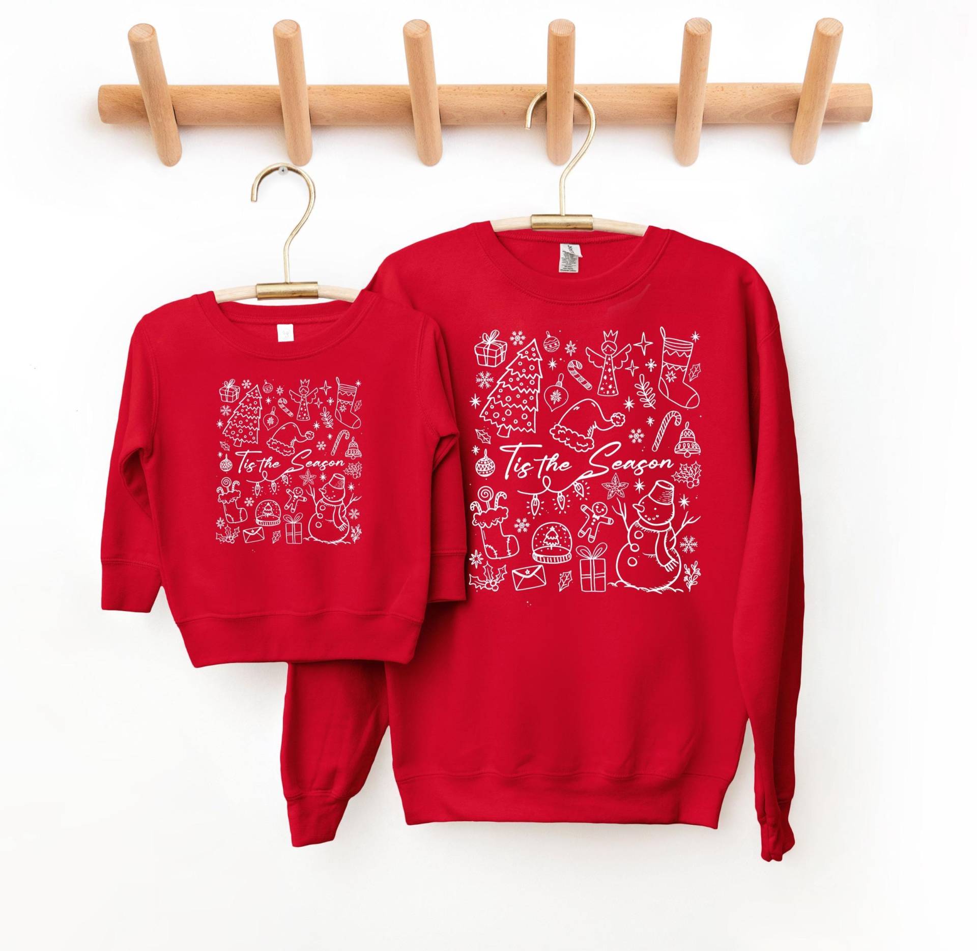 Partnerlook Sweatshirt Set "Tis The Season" - Mutter Kind Pullover Weihnachten Matching Family Outfit Mama Tochter Geschenk von KreativkomplizenShop