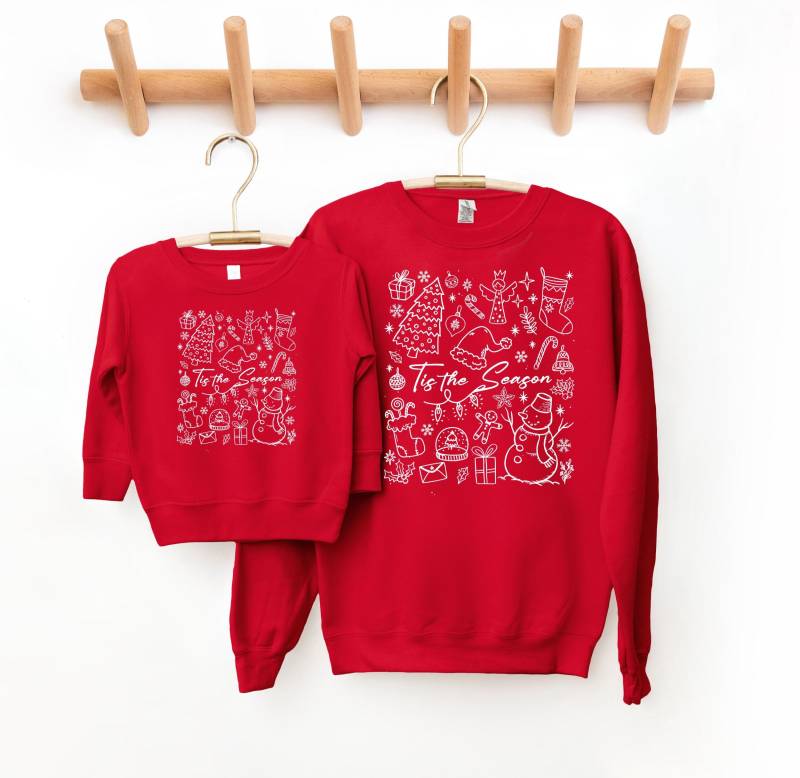 Partnerlook Sweatshirt Set "Tis The Season" - Mutter Kind Pullover Weihnachten Matching Family Outfit Mama Tochter Geschenk von KreativkomplizenShop