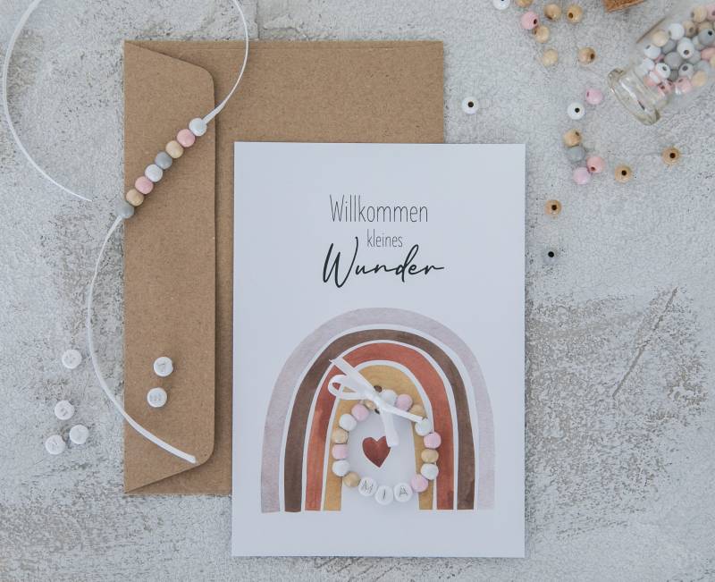 Babyarmband Mit Namen/Glückwunschkarte Taufe Geburt Namensarmband Kinderarmband Babyarmband Mit Namen/Glückwunschkarte Taufe Geburt Namensarmband Kinderarmband von Kreativmafia