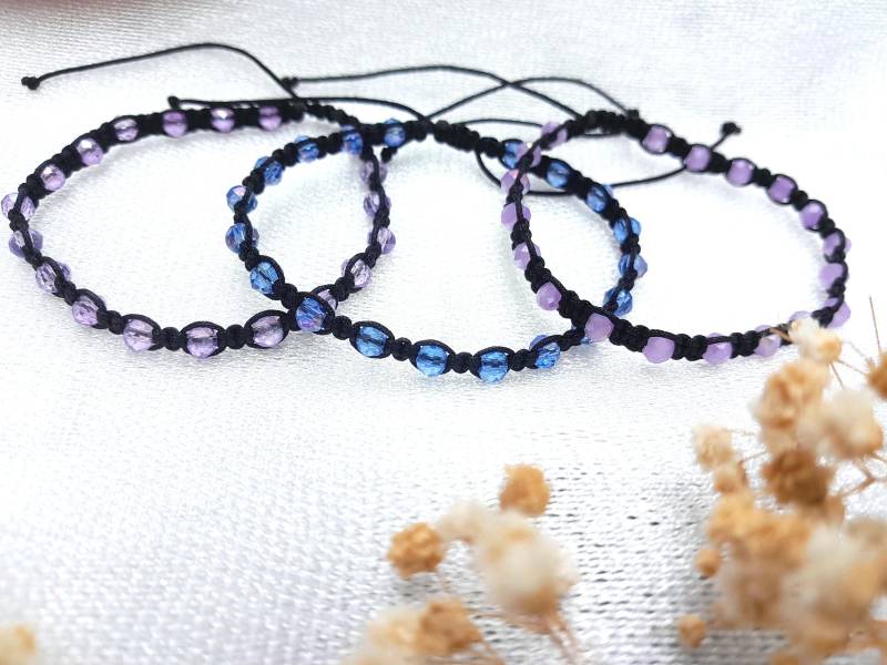 Makrameearmband, Freundschaftsarmband Partner, Geschenk, Schmuck, Perlen-Glasperlen, Barcelet Makrameearmband, Freundschaftsarmband Partner, Geschenk, Schmuck, Perlen-Glasperlen, Barcelet von KreativwerksByNicole