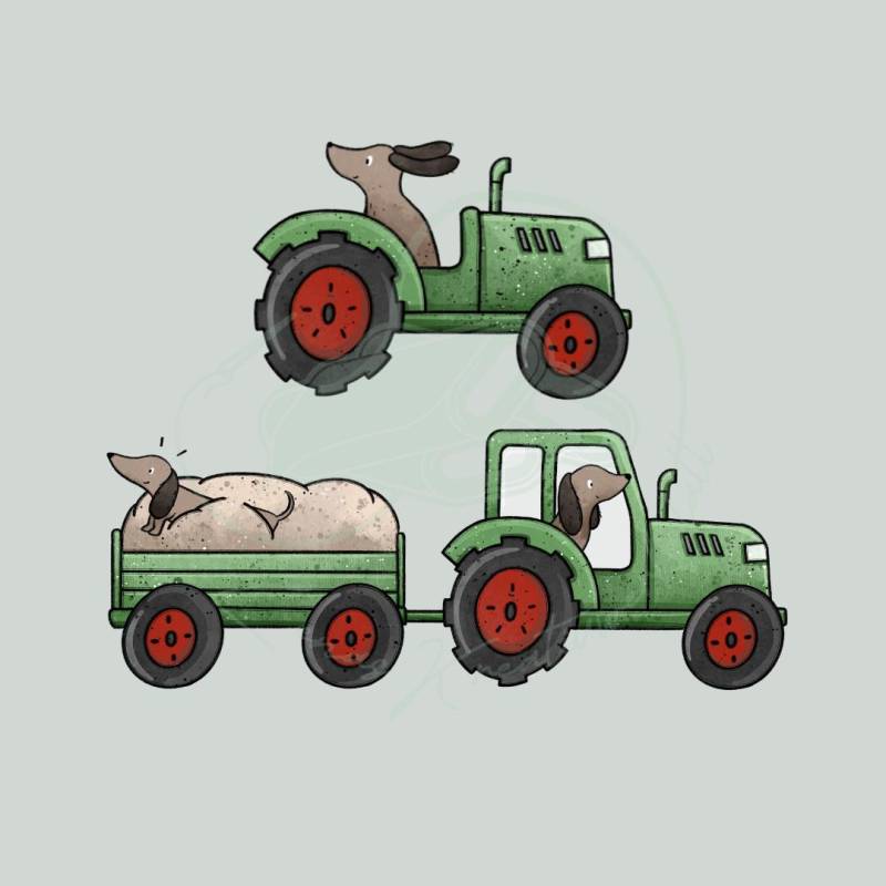 Bügelbild Dackelfarm Grün von KreativwerkstattLena