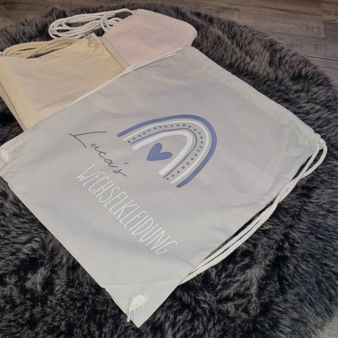 Wechselkleidung, Turbeutel, Wäschesack, Kindergarten, Regenbogen, Wechseln, Beutel, Stofftasche, Tragetasche Wechselkleidung, Turbeutel, Wäschesack, Kindergarten, Regenbogen, Wechseln, Beutel, Stofftasche, Tragetasche von KreativzimmerByMo