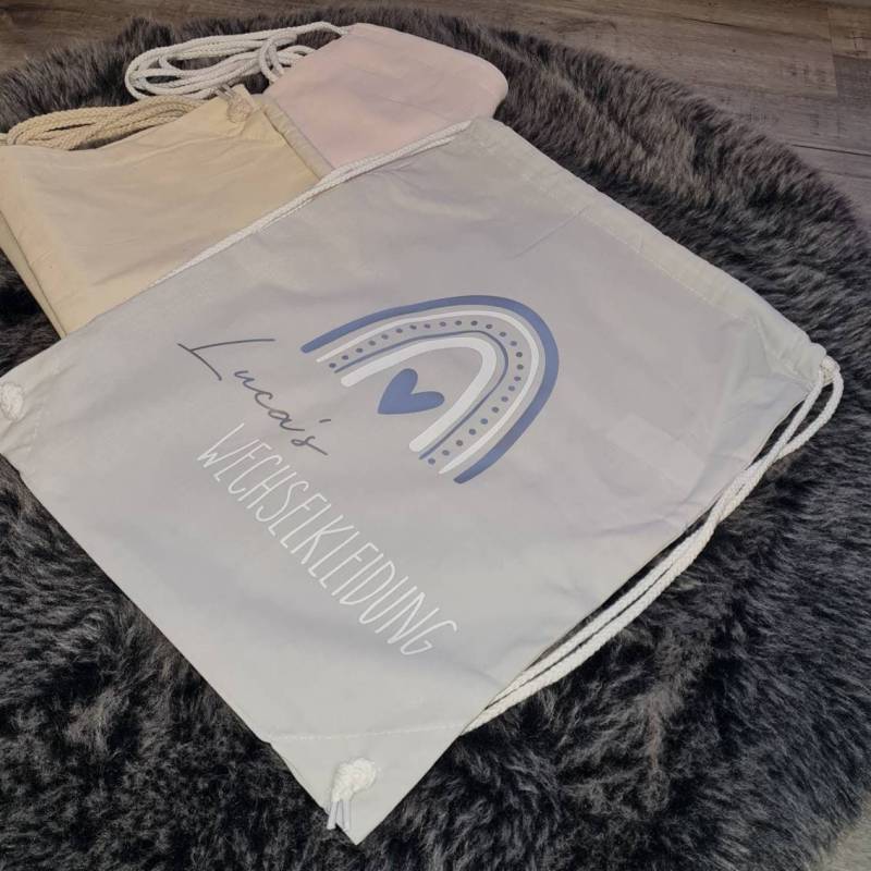 Wechselkleidung, Turbeutel, Wäschesack, Kindergarten, Regenbogen, Wechseln, Beutel, Stofftasche, Tragetasche Wechselkleidung, Turbeutel, Wäschesack, Kindergarten, Regenbogen, Wechseln, Beutel, Stofftasche, Tragetasche von KreativzimmerByMo