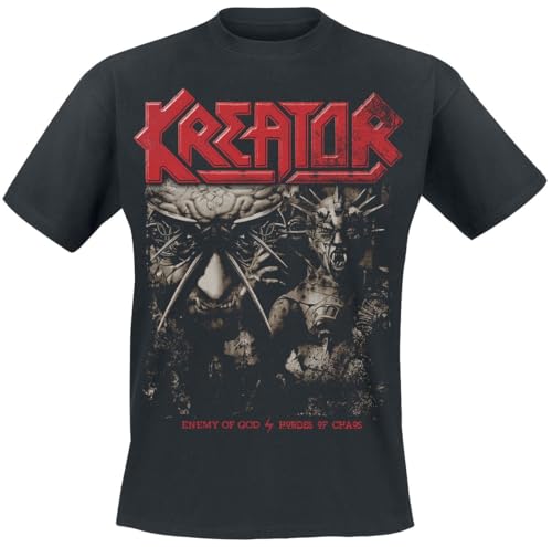 Kreator Enemy of Chaos Männer T-Shirt schwarz XXL 100% Baumwolle Band-Merch, Bands von Kreator