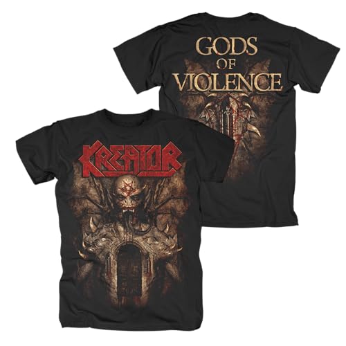 Kreator Gods of Violence Männer T-Shirt schwarz XXL 100% Baumwolle Band-Merch, Bands von Bravado