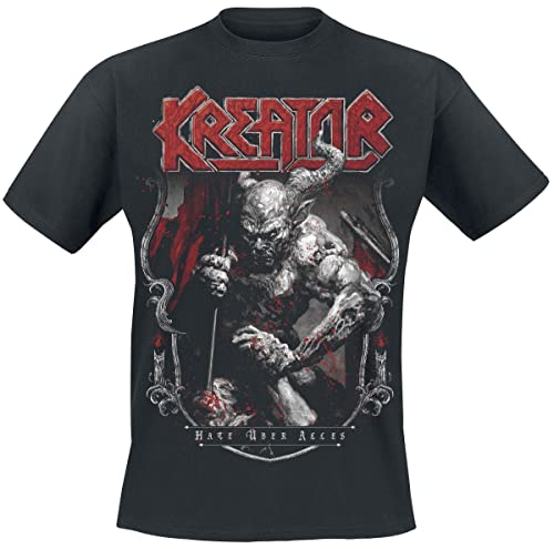 Kreator Hate Über Alles Crest Männer T-Shirt schwarz 3XL 100% Baumwolle Band-Merch, Bands von Kreator