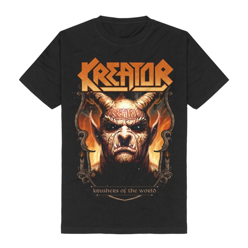 Kreator T-Shirt - Krushers of the World Demon Crest - S bis 3XL - für Männer - Größe S - schwarz  - Lizenziertes Merchandise! von Kreator