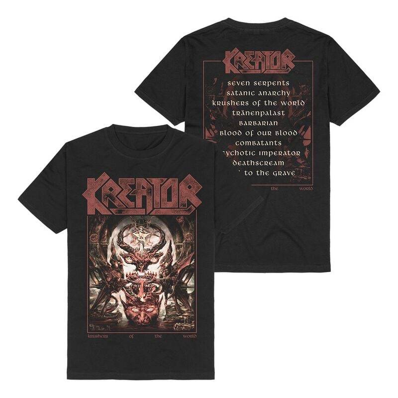 Kreator T-Shirt - Krushers of the World Vintage Cover - S bis 3XL - für Männer - Größe L - schwarz  - Lizenziertes Merchandise! Kreator T-Shirt - Krushers of the World Vintage Cover - S bis 3XL - für Männer - Größe L - schwarz  - Lizenziertes Merchandise! von Kreator