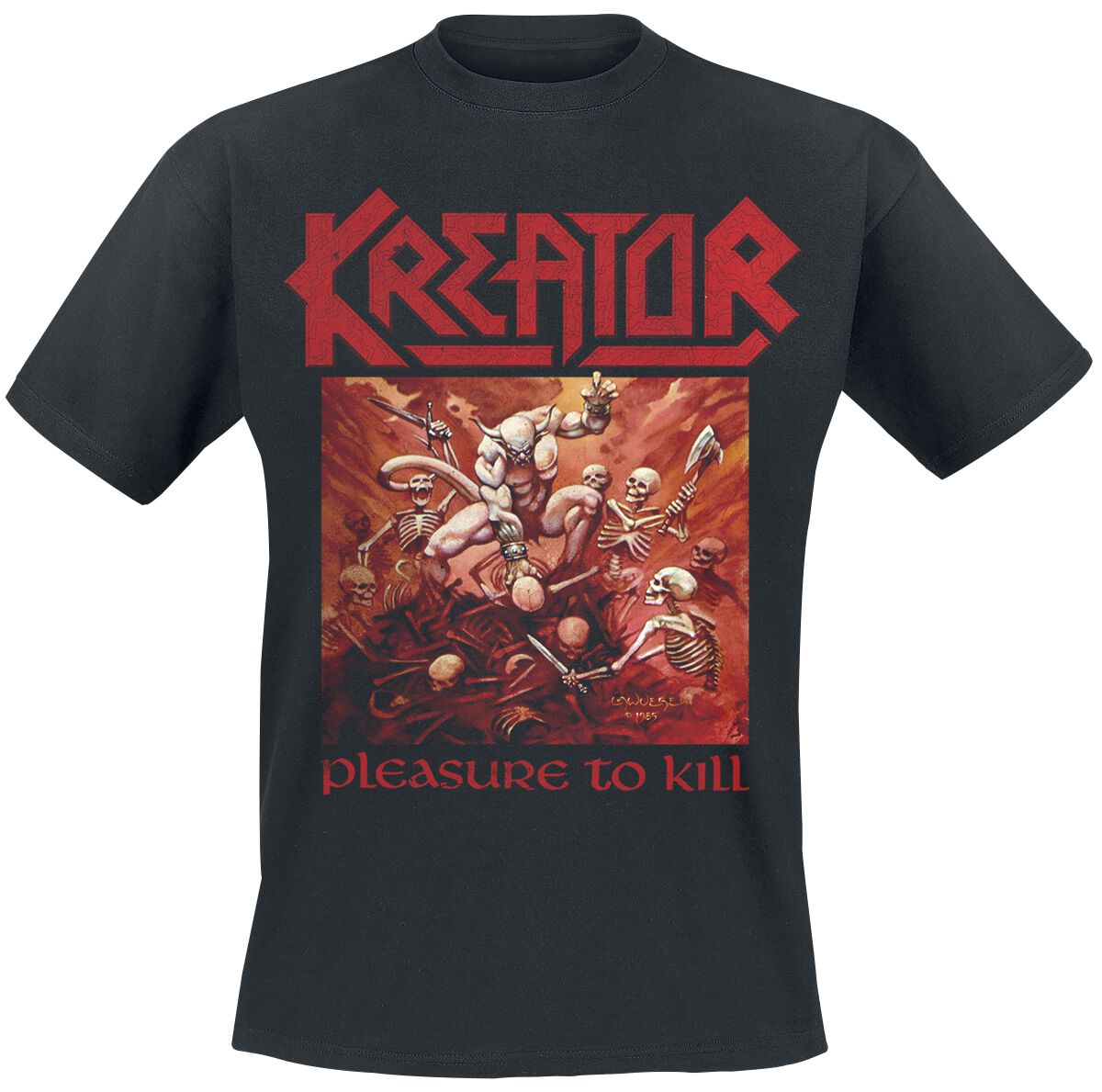 Kreator T-Shirt - Pleasure To Kill - S bis XXL - für Männer - Größe M - schwarz  - Lizenziertes Merchandise! von Kreator