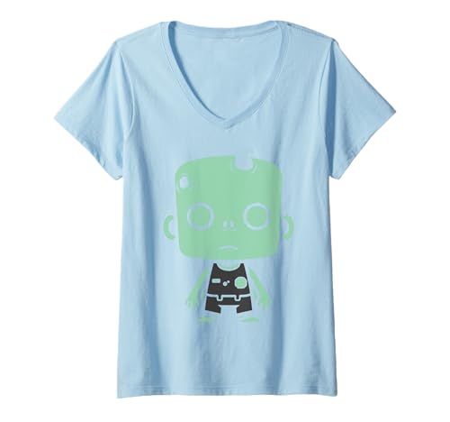 Damen Kleine Zombies Halloween tot Einfach Zombie T-Shirt mit V-Ausschnitt Damen Kleine Zombies Halloween tot Einfach Zombie T-Shirt mit V-Ausschnitt von Kreatur Zombies Easy Zombie