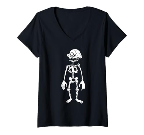 Damen Kleine Zombies Halloween tot Einfach Zombie T-Shirt mit V-Ausschnitt Damen Kleine Zombies Halloween tot Einfach Zombie T-Shirt mit V-Ausschnitt von Kreatur Zombies Easy Zombie