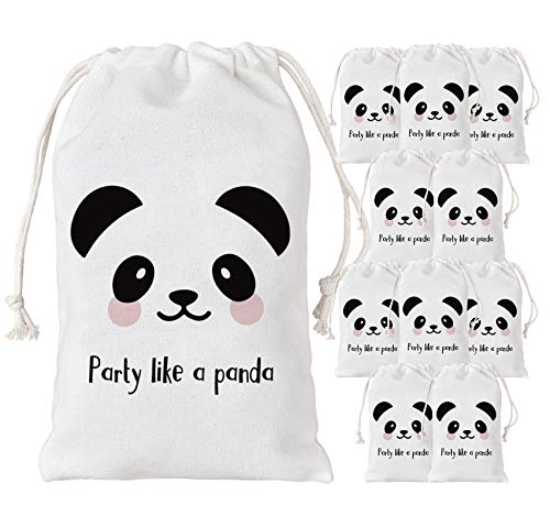 Panda Party Favor Taschen 12er Pack - Geschenk Goodie Candy Treat Taschen für Party Like a Panda Dekorationen, Babyparty, Birthday Party Supplies von Kreatwow