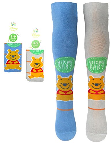 Krebo - Baby Strumpfhose in Grau oder Blau - Winnie The Pooh - Disney (Grau, 62/74) von Krebo