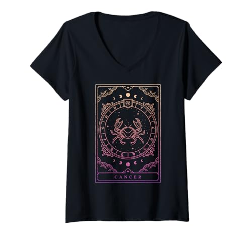 Damen Krebs Geburtstagsgeschenk Sternzeichen Krebs T-Shirt mit V-Ausschnitt Damen Krebs Geburtstagsgeschenk Sternzeichen Krebs T-Shirt mit V-Ausschnitt von Krebs Astrologie Sternzeichen Krebs Geschenk