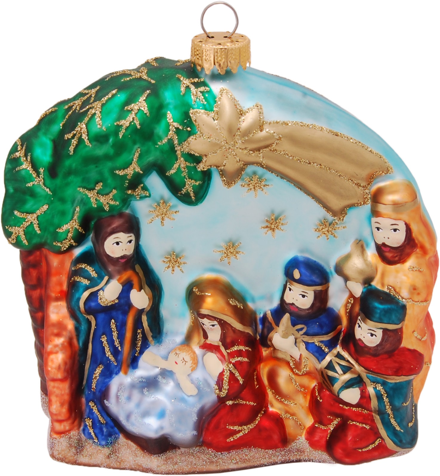 Krebs Glas Lauscha Christbaumschmuck "CBK01119, Weihnachtsdeko, Christbaumschmuck", (1 tlg.), Grippe aus Glas von Krebs Glas Lauscha