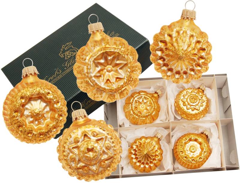 Krebs Glas Lauscha Christbaumschmuck "Glaskugelformen, Breite ca. 5 cm" Weihnachtsdeko, Christbaumkugeln aus Glas, Weihnachtsbaumkugel von Krebs Glas Lauscha