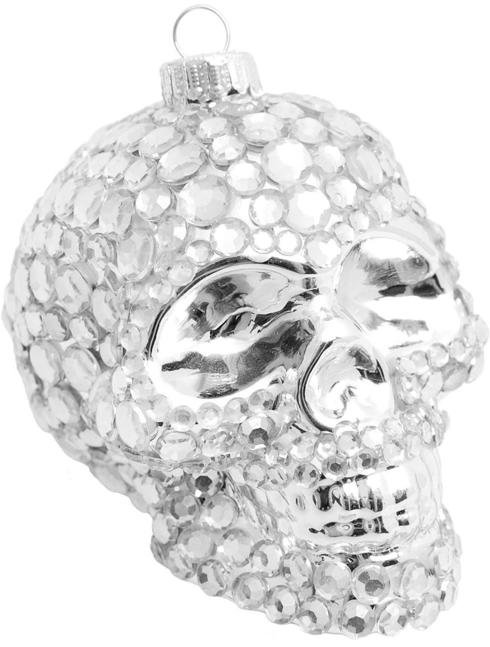 Krebs Glas Lauscha Christbaumschmuck "Glasornament, Totenkopf mit Strass", (1 tlg.), Christbaumschmuck aus Glas, mundgeblasen, handgefertigt, Figur von Krebs Glas Lauscha