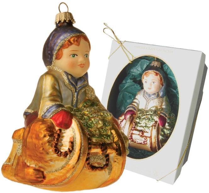 Krebs Glas Lauscha Christbaumschmuck "Junge auf Schlitten, Weihnachtsdeko, Christbaumschmuck" mundgeblasen von Krebs Glas Lauscha