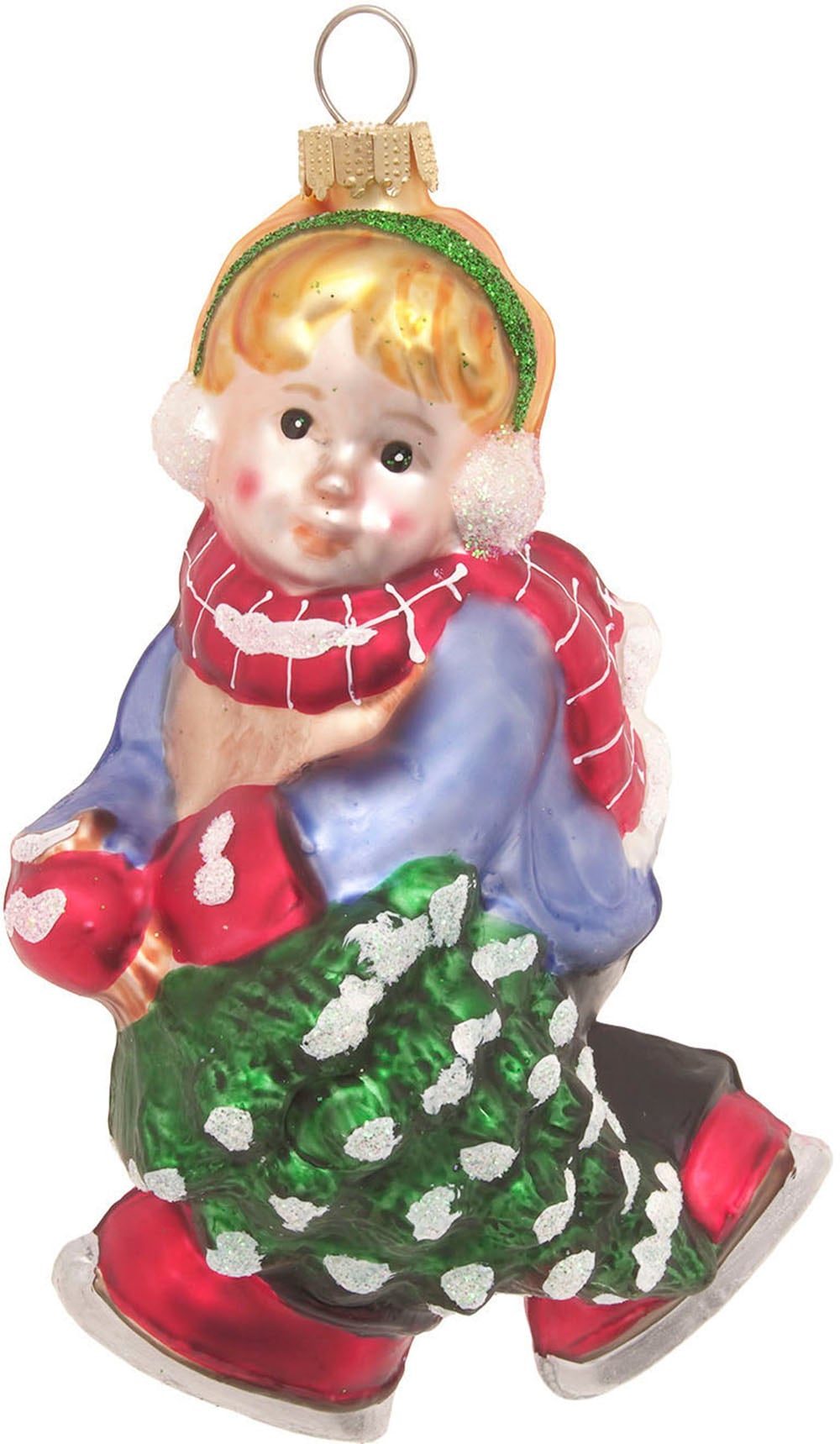 Krebs Glas Lauscha Christbaumschmuck "Junge mit Baum, Multicolor, 13cm", (1 tlg.), Christbaumschmuck aus Glas, mundgeblasen, handgefertigt, Figur von Krebs Glas Lauscha