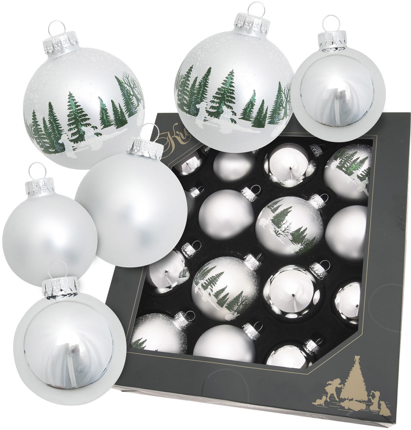 Krebs Glas Lauscha Christbaumschmuck "Kugelsortiment", (Packung, 16 tlg.), Christbaumschmuck aus Glas, Christbaumkugeln von Krebs Glas Lauscha