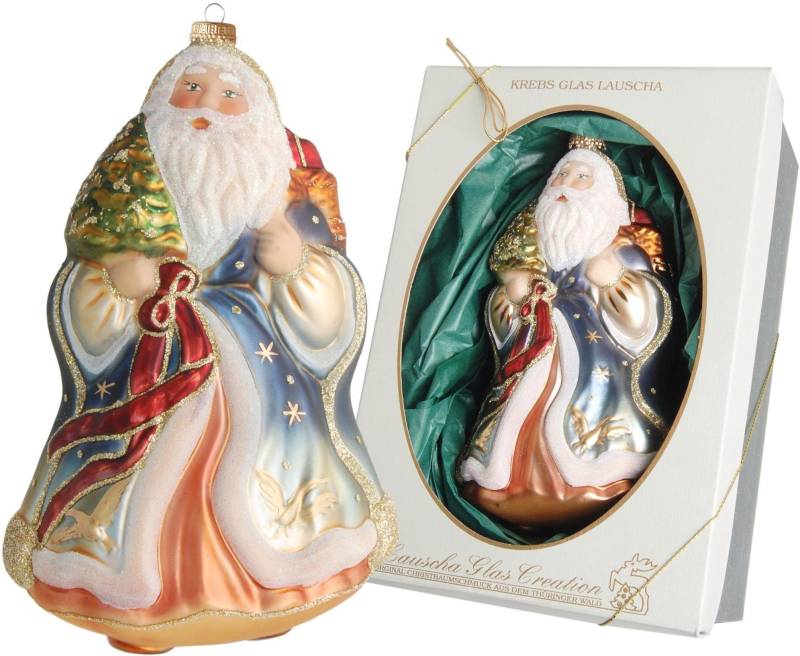 Krebs Glas Lauscha Christbaumschmuck "Weihnachtsmann mit Baum, Weihnachtsdeko, Christbaumschmuck" mundgeblasen von Krebs Glas Lauscha