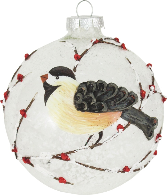 Krebs Glas Lauscha Weihnachtsbaumkugel "CBK50317, Weihnachtsdeko, Christbaumschmuck, Christbaumkugeln Glas" aus Glas, mit Vogelmotiv von Krebs Glas Lauscha