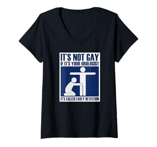 Damen Nicht schwul, wenn es Ihr Urologe, BPH & Prostata Cancer Mem T-Shirt mit V-Ausschnitt Damen Nicht schwul, wenn es Ihr Urologe, BPH & Prostata Cancer Mem T-Shirt mit V-Ausschnitt von Krebs & gutartiger Prostata -Hyperplasie